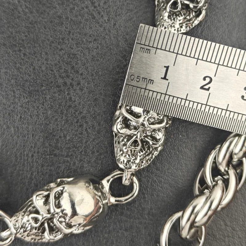 2025 New Model Skull Pants Chain Stainless Steel round Beads Combination Locomotive Chain Punk Men and Women Luxury Accessories